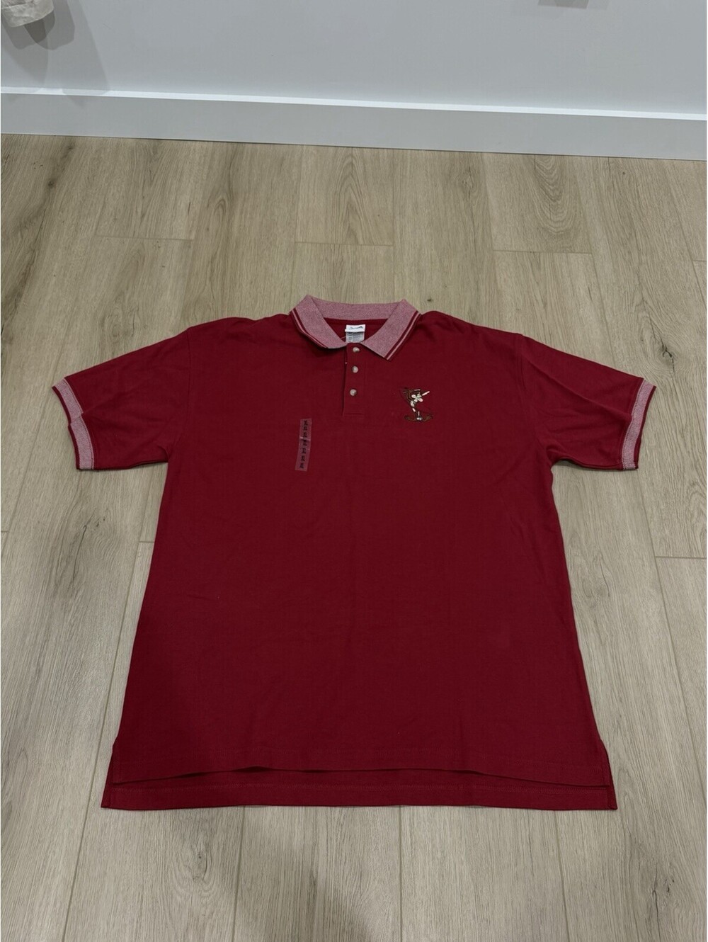 NWT Vintage 2001 Warner Bros Studio Store Wile E Coyote Polo Shirt Mens XL Red